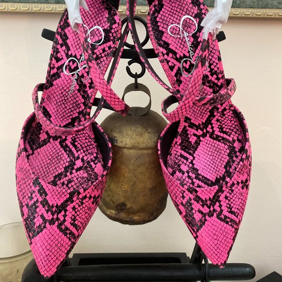 Jessica Simpson Ambrie Neon Pink Python Heel Size - Picture 2 of 3